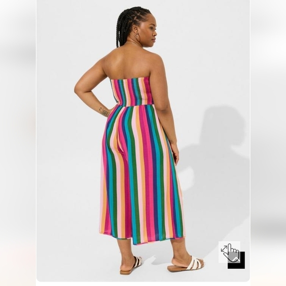 NWT Torrid Washable Gauze Drape Leg Cover-Up Jumpsuit plus size 3x - Picture 5 of 13